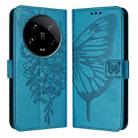 For Xiaomi 14 Ultra 5G Global Embossed Butterfly Leather Phone Case(Blue) - 1