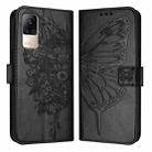 For Xiaomi Civi 1S Embossed Butterfly Leather Phone Case(Black) - 1