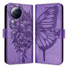 For Xiaomi Civi 3 5G Embossed Butterfly Leather Phone Case(Purple) - 1