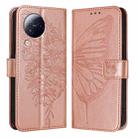 For Xiaomi Civi 3 5G Embossed Butterfly Leather Phone Case(Rose Gold) - 1