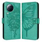 For Xiaomi Civi 3 5G Embossed Butterfly Leather Phone Case(Green) - 1