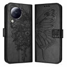 For Xiaomi Civi 3 5G Embossed Butterfly Leather Phone Case(Black) - 1