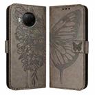 For Xiaomi Mi 10T Lite 5G Embossed Butterfly Leather Phone Case(Grey) - 1