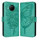 For Xiaomi Mi 10T Lite 5G Embossed Butterfly Leather Phone Case(Green) - 1