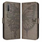 For Xiaomi Mi CC9e / Mi A3 Embossed Butterfly Leather Phone Case(Grey) - 1