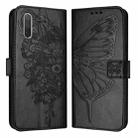 For Xiaomi Mi CC9e / Mi A3 Embossed Butterfly Leather Phone Case(Black) - 1