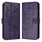 For Xiaomi Mi CC9e / Mi A3 Embossed Butterfly Leather Phone Case(Dark Purple) - 1