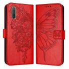 For Xiaomi Mi CC9e / Mi A3 Embossed Butterfly Leather Phone Case(Red) - 1