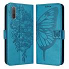 For Xiaomi Mi CC9e / Mi A3 Embossed Butterfly Leather Phone Case(Blue) - 1