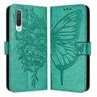 For Xiaomi Mi CC9 / Mi 9 Lite Embossed Butterfly Leather Phone Case(Green) - 1