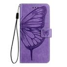 For Xiaomi Poco C51 / Poco C50 4G Embossed Butterfly Leather Phone Case(Purple) - 2