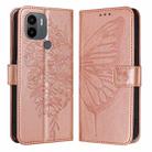 For Xiaomi Poco C51 / Poco C50 4G Embossed Butterfly Leather Phone Case(Rose Gold) - 1