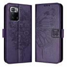 For Xiaomi Poco X3 GT Embossed Butterfly Leather Phone Case(Dark Purple) - 1