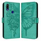 For Xiaomi Redmi 7 Embossed Butterfly Leather Phone Case(Green) - 1