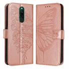 For Xiaomi Redmi 8 / 8A Embossed Butterfly Leather Phone Case(Rose Gold) - 1