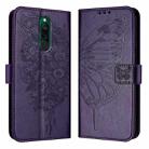 For Xiaomi Redmi 8 / 8A Embossed Butterfly Leather Phone Case(Dark Purple) - 1