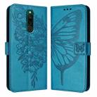 For Xiaomi Redmi 8 / 8A Embossed Butterfly Leather Phone Case(Blue) - 1