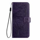 For Xiaomi Redmi K70 / K70 Pro Embossed Butterfly Leather Phone Case(Dark Purple) - 2