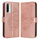 For Xiaomi Redmi Note 8 Embossed Butterfly Leather Phone Case(Rose Gold) - 1