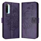 For Xiaomi Redmi Note 8 Embossed Butterfly Leather Phone Case(Dark Purple) - 1