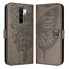 For Xiaomi Redmi Note 8 Pro Embossed Butterfly Leather Phone Case(Grey) - 1