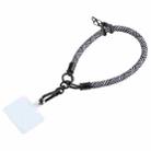 Universal Phone Diagonal Pattern Short Wrist Lanyard(Black Grey) - 1