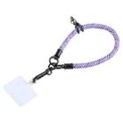 Universal Phone Diagonal Pattern Short Wrist Lanyard(Purple) - 1