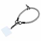 Universal Phone Diagonal Pattern Short Wrist Lanyard(Black White) - 1