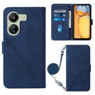 For Xiaomi Redmi 13C Crossbody 3D Embossed Flip Leather Phone Case(Blue) - 1