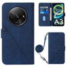 For Xiaomi Redmi A3 Crossbody 3D Embossed Flip Leather Phone Case(Blue) - 1