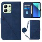 For Xiaomi Redmi Note 13 4G Global Crossbody 3D Embossed Flip Leather Phone Case(Blue) - 1