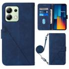 For Xiaomi Redmi Note 13 Pro 4G Global Crossbody 3D Embossed Flip Leather Phone Case(Blue) - 1