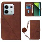 For Xiaomi Redmi Note 13 Pro 5G Global Crossbody 3D Embossed Flip Leather Phone Case(Brown) - 1
