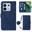 For Xiaomi Redmi Note 13 Pro 5G Global Crossbody 3D Embossed Flip Leather Phone Case(Blue) - 1