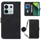 For Xiaomi Redmi Note 13 Pro 5G Global Crossbody 3D Embossed Flip Leather Phone Case(Black) - 1