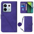 For Xiaomi Redmi Note 13 Pro 5G Global Crossbody 3D Embossed Flip Leather Phone Case(Purple) - 1