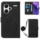 For Xiaomi Redmi Note 13 Pro+ 5G Crossbody 3D Embossed Flip Leather Phone Case(Black) - 1