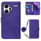 For Xiaomi Redmi Note 13 Pro+ 5G Crossbody 3D Embossed Flip Leather Phone Case(Purple) - 1