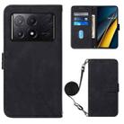 For Xiaomi Poco X6 Pro Crossbody 3D Embossed Flip Leather Phone Case(Black) - 1