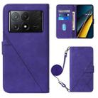 For Xiaomi Redmi K70E Crossbody 3D Embossed Flip Leather Phone Case(Purple) - 1