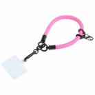 Universal Mobile Phone Solid Color Short Wrist Lanyard(Rose Red) - 1