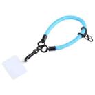 Universal Mobile Phone Solid Color Short Wrist Lanyard(Blue) - 1