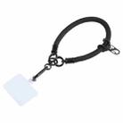 Universal Mobile Phone Solid Color Short Wrist Lanyard(Black) - 1