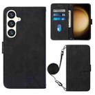 For Samsung Galaxy S24 5G Crossbody 3D Embossed Flip Leather Phone Case(Black) - 1