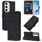 For Samsung Galaxy S24 FE 5G Crossbody 3D Embossed Flip Leather Phone Case(Black) - 1