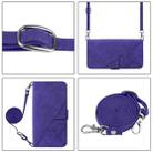 For Samsung Galaxy M35 Crossbody 3D Embossed Flip Leather Phone Case(Purple) - 3