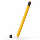 For Apple Pencil 1 Retro Pencil Style Liquid Silicone Stylus Case(Yellow) - 1