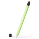 For Apple Pencil 1 Retro Pencil Style Liquid Silicone Stylus Case(Light Green) - 1