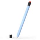 For Apple Pencil 1 Retro Pencil Style Liquid Silicone Stylus Case(Blue) - 1