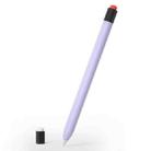 For Apple Pencil 1 Retro Pencil Style Liquid Silicone Stylus Case(Purple) - 1